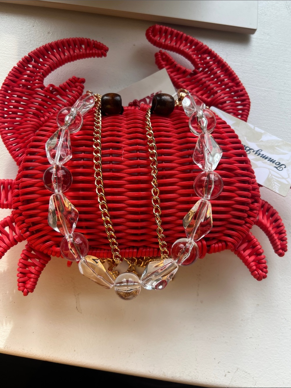 Tommy Bahama Red Woven Crab Crossbody Bag - Picture 4 of 4